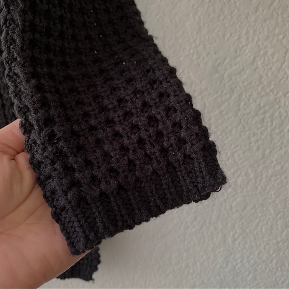 Stradivarius Black Open Knit Turtleneck Sweater S - Picture 8 of 12